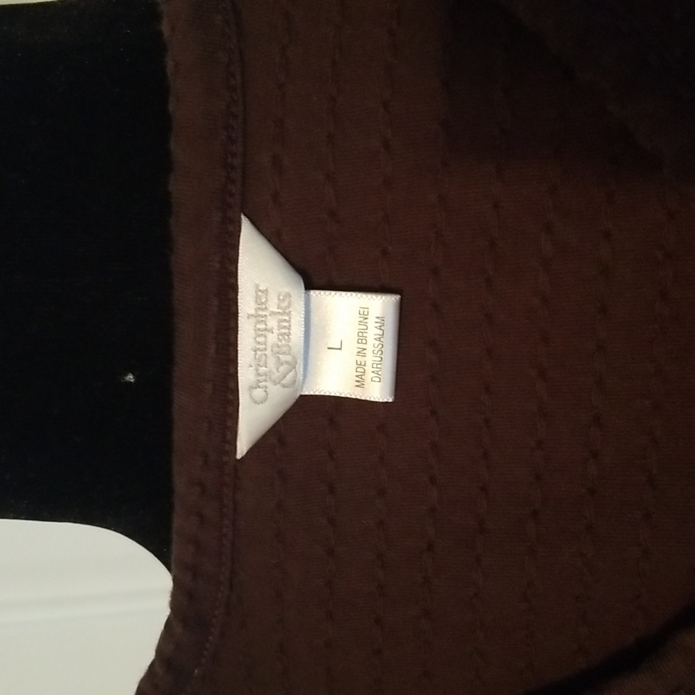 Vneck dressy, chocolate sleeveless shirt - Picture 5 of 5